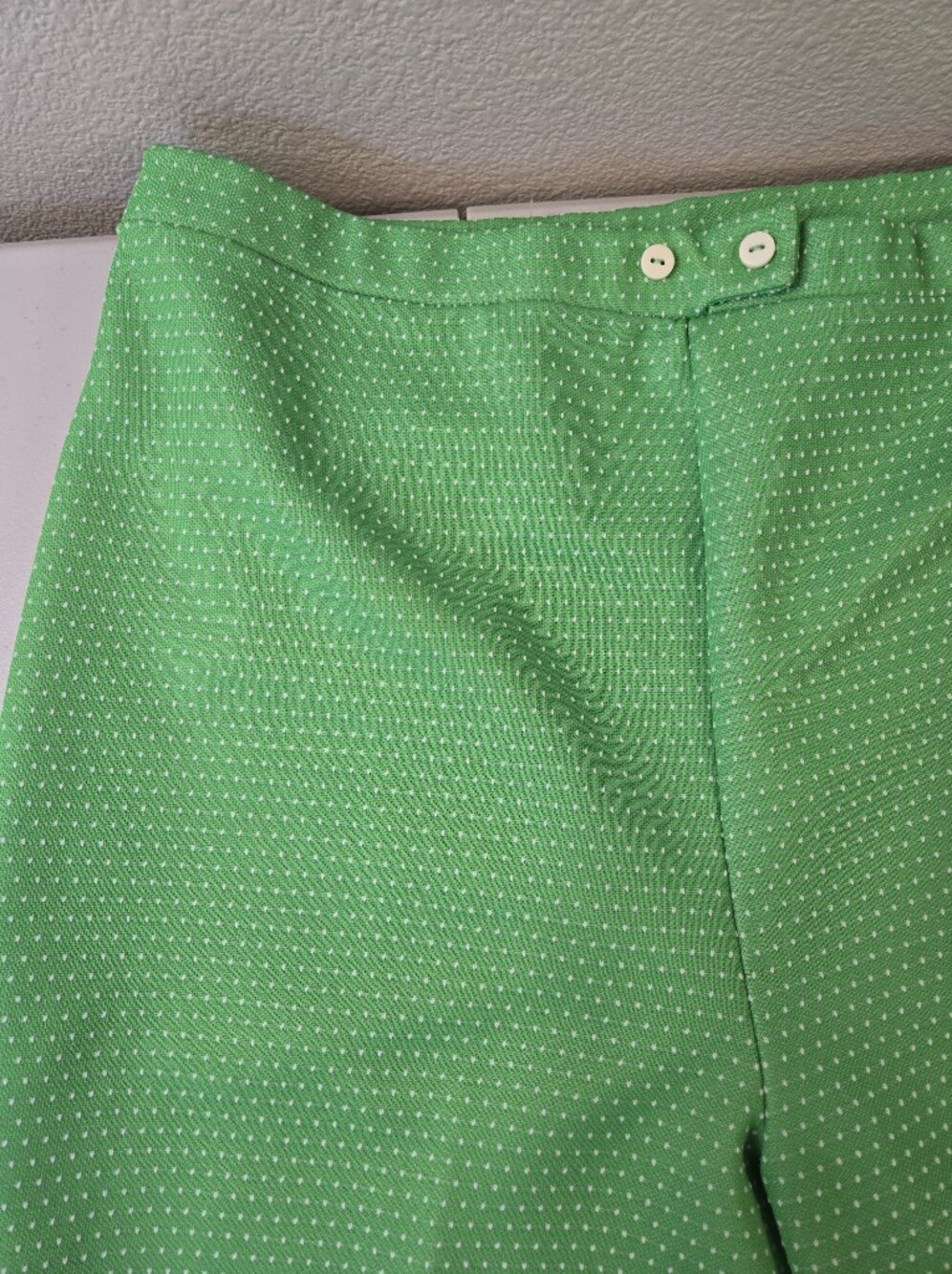 Vintage 70s Jantzen Green Mod Geometric 2 Piece Leisure Suit Size 14 - Picture 16 of 16